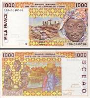 *1000 Frankov Senegal (Západoafrické štáty) 2002, P711Kl UNC - Kliknutím na obrázok zatvorte -